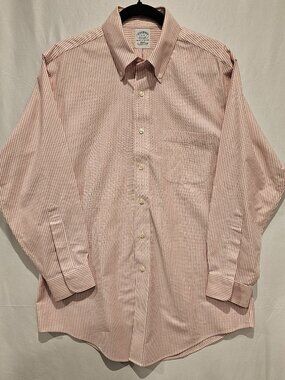Brooks Brothers Men's Dress Shirt 16 32 Slim Fit Stripe Non Iron Button Down